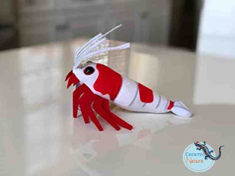 Peluche crevette rouge cristal