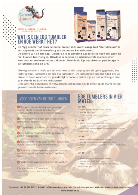 Gobelets à œufs et boîtes d'élevage Flyer NL, DU ou EN